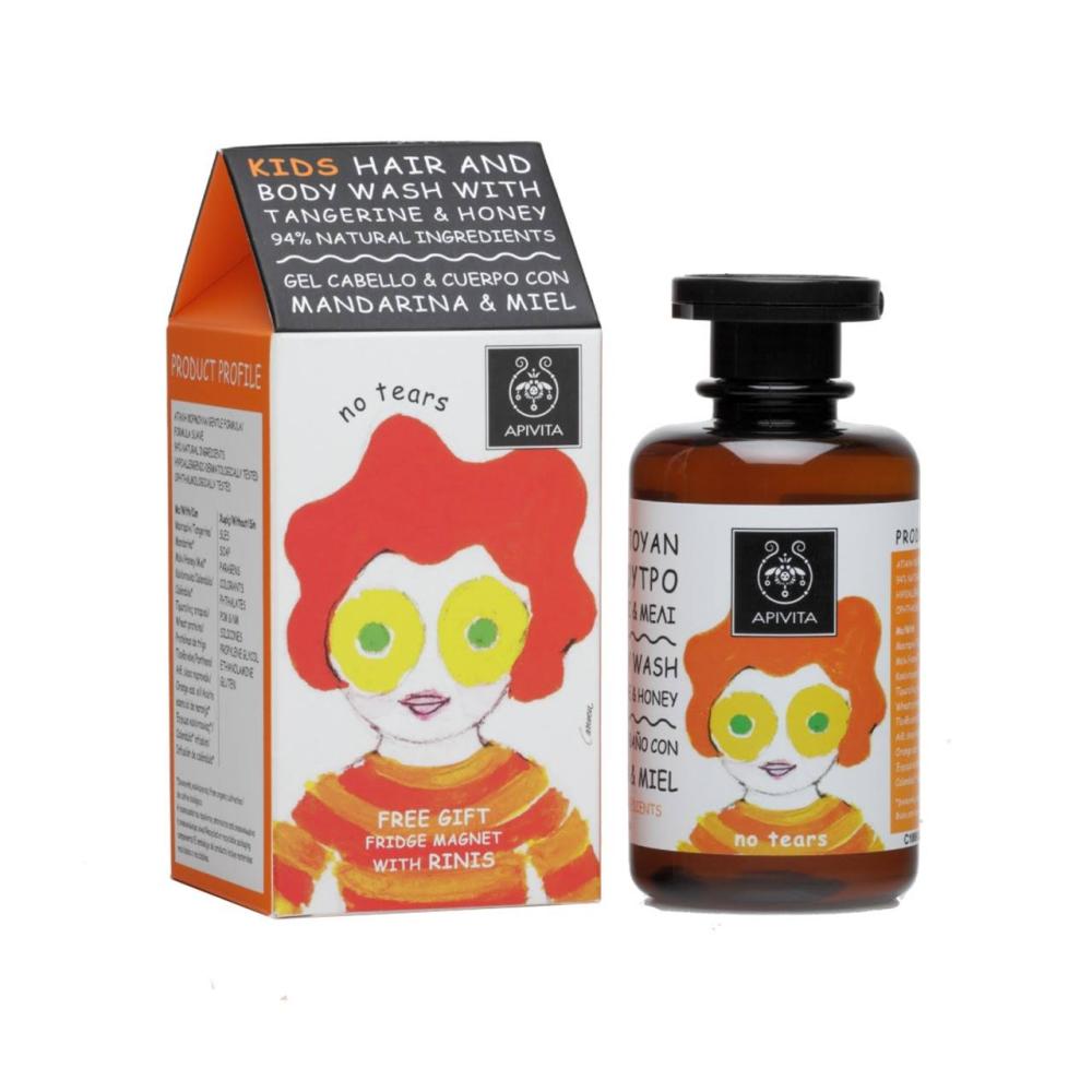 apivita   kids champu gel de bano con mandarina y miel 250 ml
