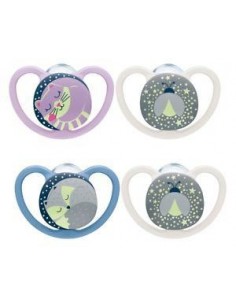 CHUPETE SILICONA NUK SPACE NIGTH 0-6 M 1 UNIDAD
