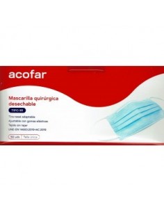 MASCARILLA QUIRURG IIR ACOFARMA 10 UN AZUL