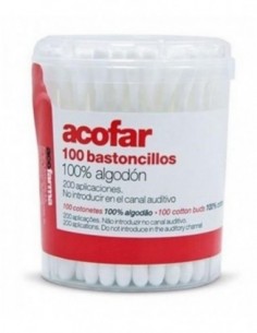ACOFAR BASTONCILLOS ALGODON 100 UNIDADES