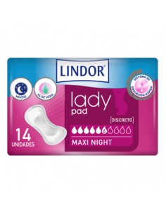 LINDOR LADY MAXI NIGHT 6 GOTAS PADS 14 U