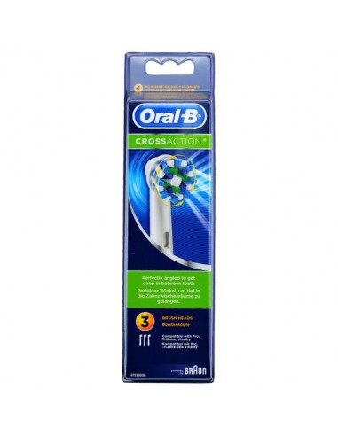 Oral-B CrossAction EB50-3 - Cabezal de recambio para cepillo - para cepillo de dientes (paquete de 3) - para Pro 2000, 2500, 400