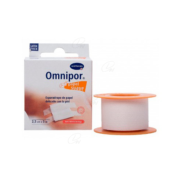ESPARADRAPO HIPOALERGICO OMNIPOR DE PAPEL 5 M X