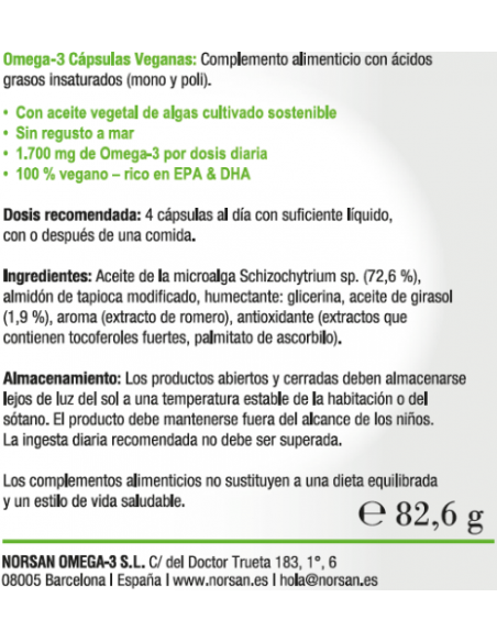 NORSAN OMEGA-3 VEGANO 80 CAPSULES