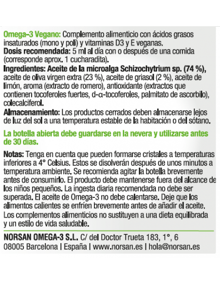 NORSAN OMEGA-3 VEGANO 100 ML