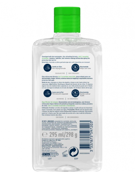 CERAVE AGUA MICELAR LIMPIADORA 295 ML