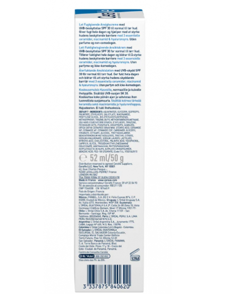 CERAVE LOCION HIDRATANTE DE ROSTRO SPF 30