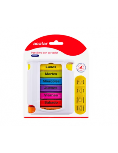 ACOFAR PASTILLERO SEMANAL CON CORTADOR 1 UNIDAD