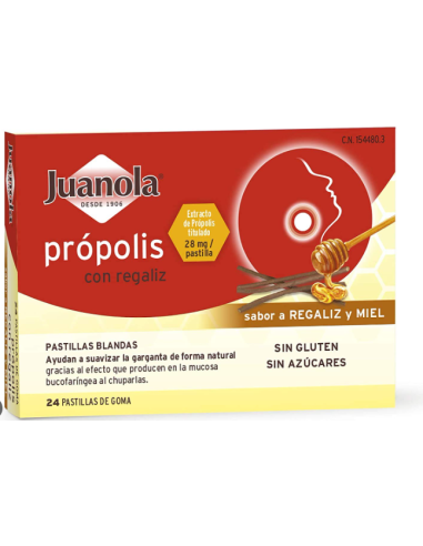 JUANOLA PASTILLAS PROPOLIS REGALIZ MIEL 24 UN