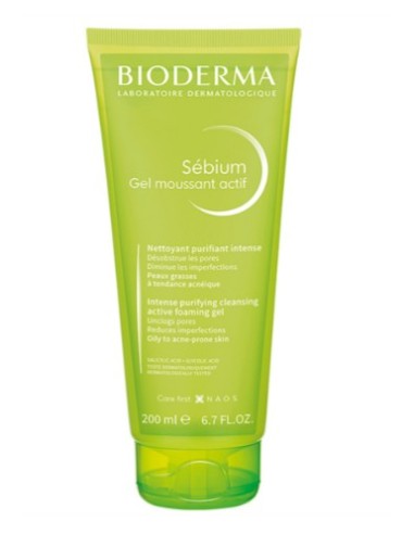 BIODERMA SEBIUM GEL MOUSSANT ACTIF 1 TUBO 200 ML