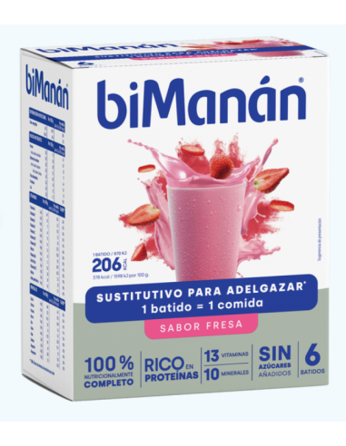 BIMANAN BESLIM SUSTITUTIVO BATIDO 6 SOBRES 55 G