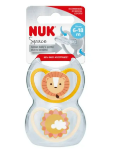 CHUPETE SILICONA NUK SPACE 6 - 18 MESES 2 UNIDAD