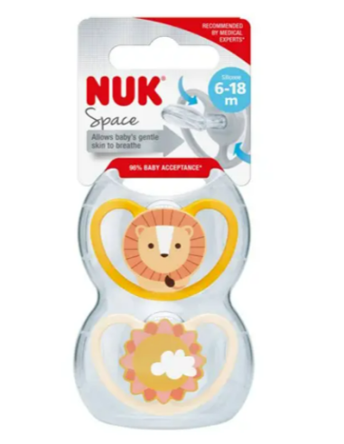 CHUPETE SILICONA NUK SPACE 6 - 18 MESES 2 UNIDAD