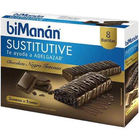 bimanan sustitutive chocolate negro intenso 8 barritas